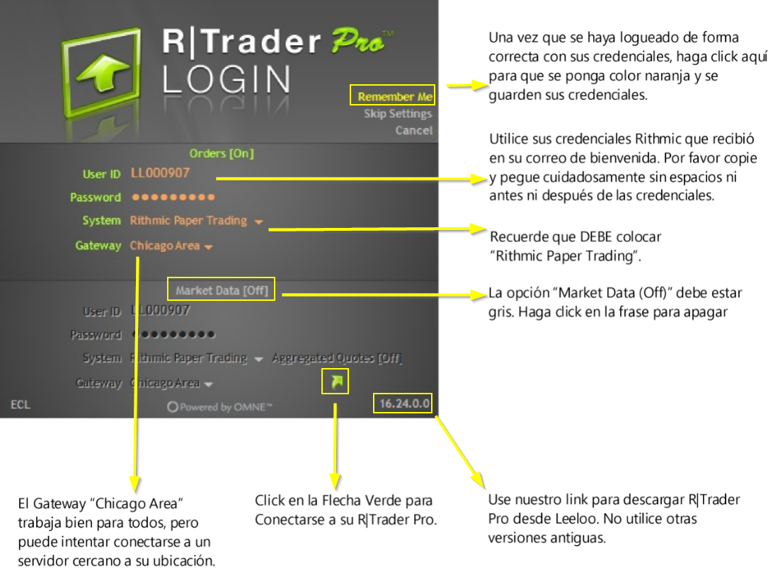 1. ¡Primer paso REQUERIDO! - Rithmic Trader (R|Trader Pro)